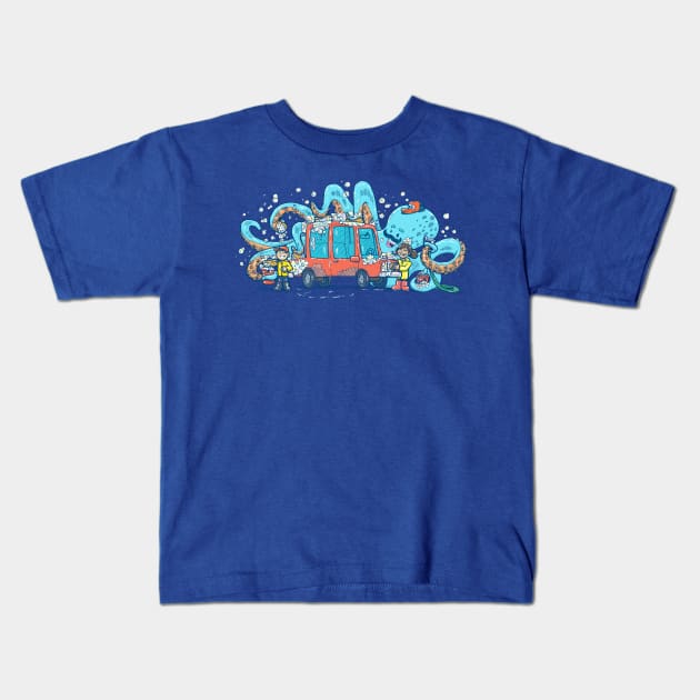 Octopus Carwash Kids T-Shirt by nickv47